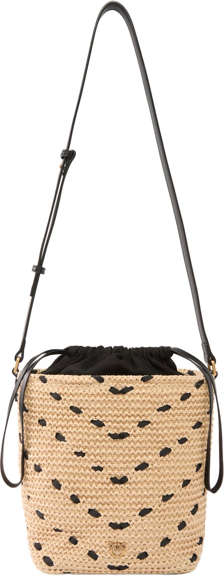 Pinko Bucket Mini Chevron Beige