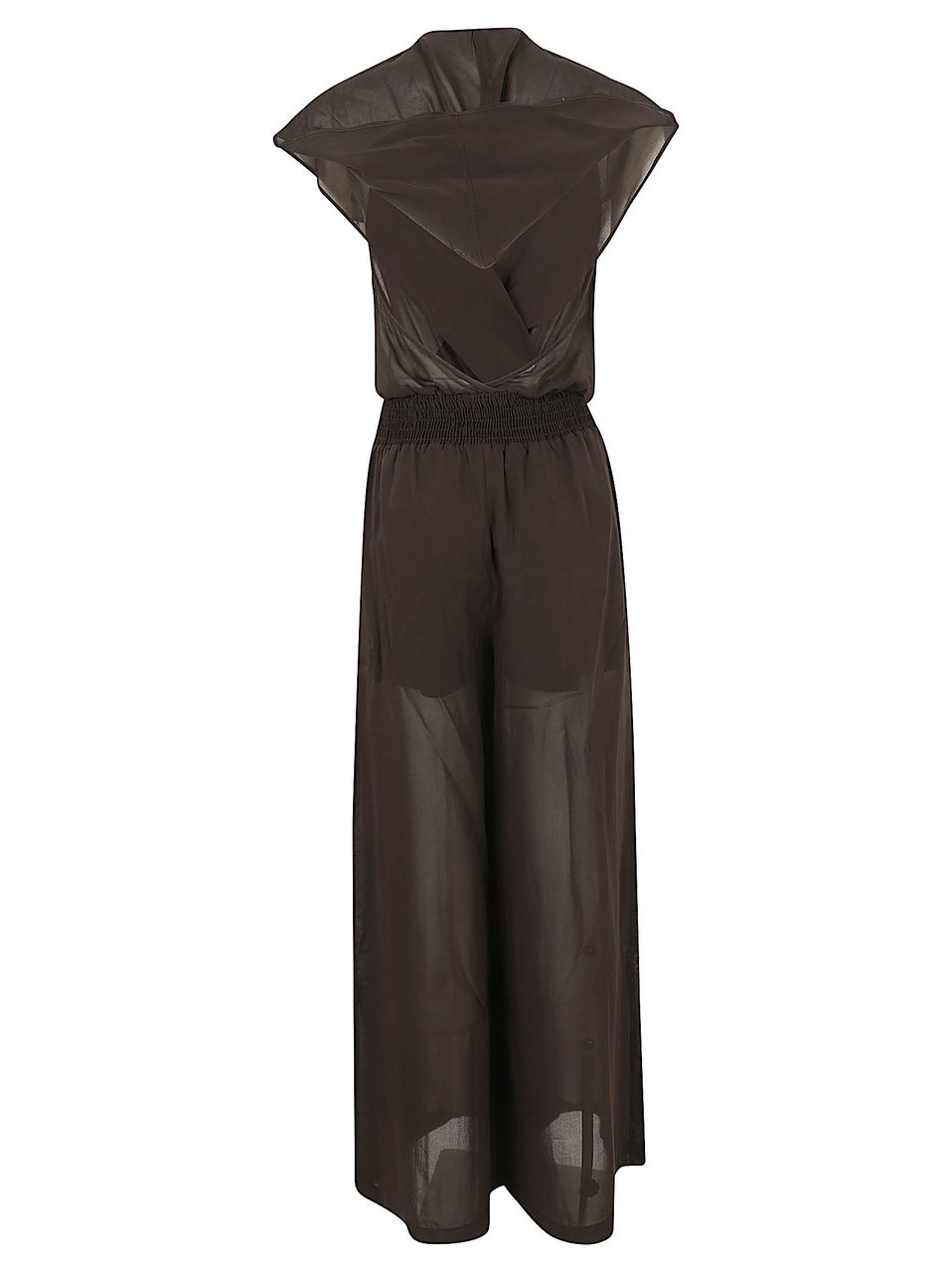 Pinko Camporosso Voile Jumpsuit with Sheer Panels Zwart