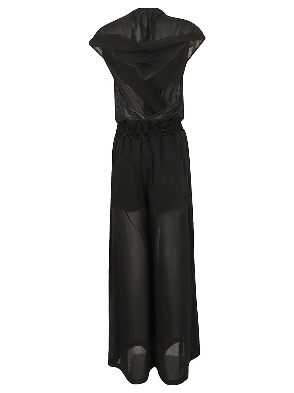 Pinko Sophisticated Sheer Voile Jumpsuit with Butterfly Sleeves Zwart