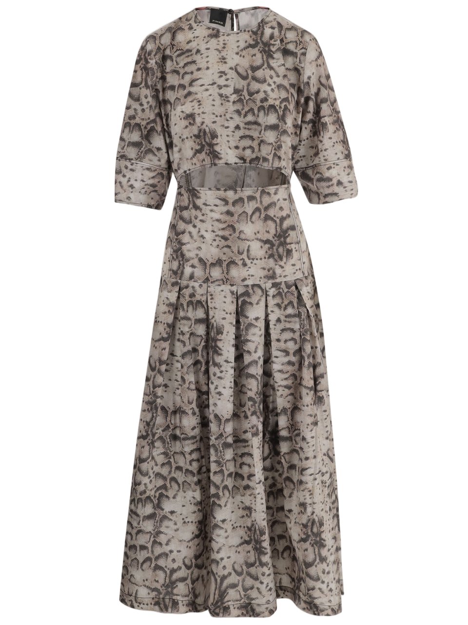 Pinko Multi Animal Print Cotton Dress Grijs
