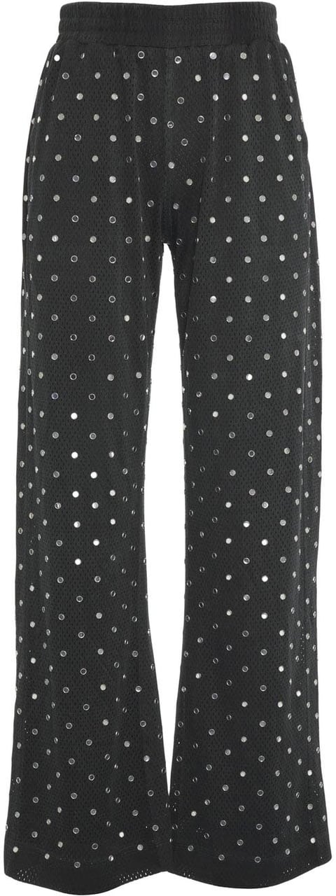 Pinko Mesh pants with appliqués 'Bastelli' Zwart