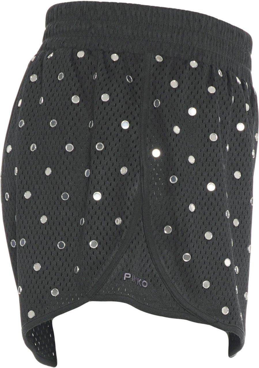 Pinko Mesh shorts with appliqués 'Esperia' Zwart