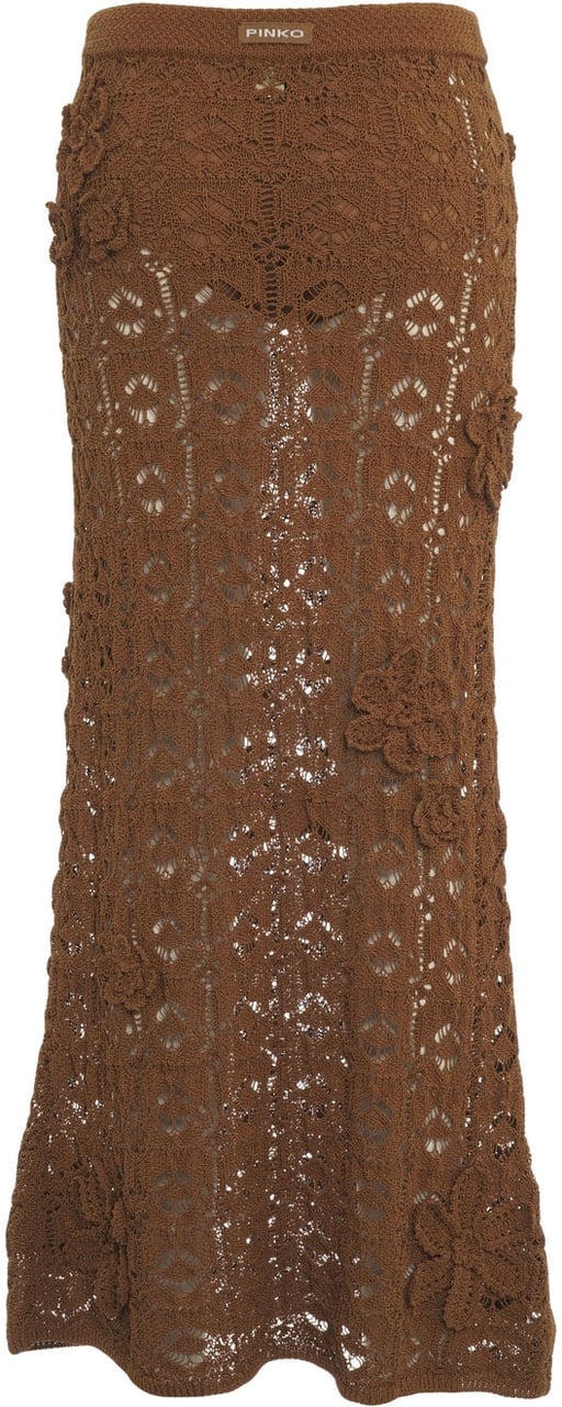 Pinko Crochet midi skirt 'Anthemis' Bruin