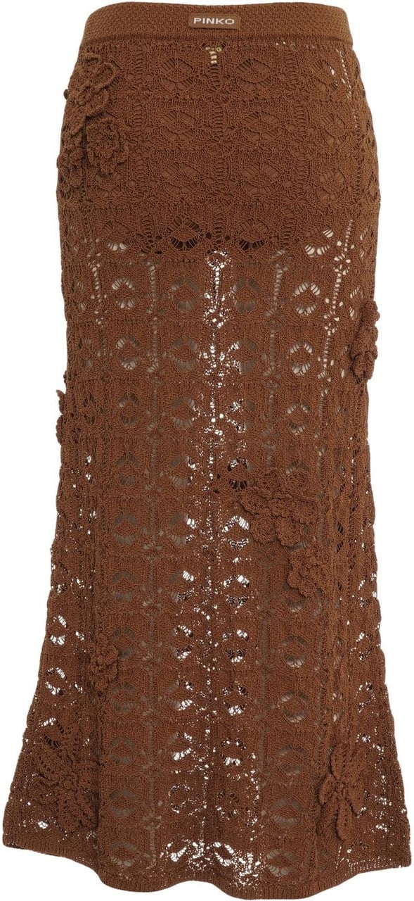 Pinko Crochet midi skirt 'Anthemis' Bruin