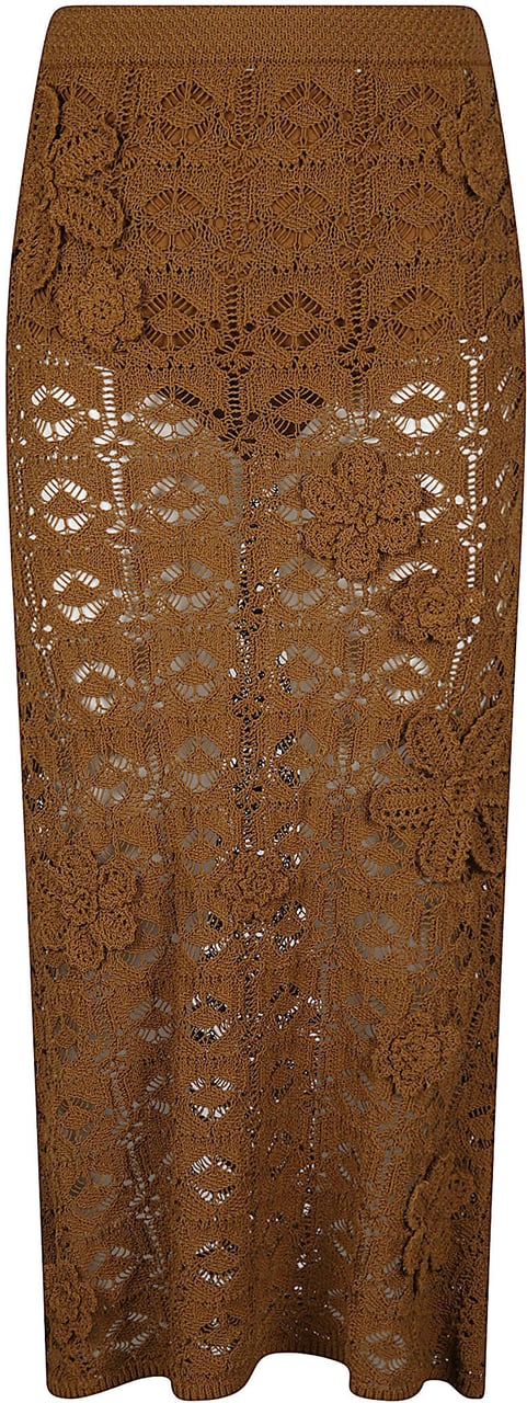 Pinko Anthemis Midi Skirt Brown Bruin