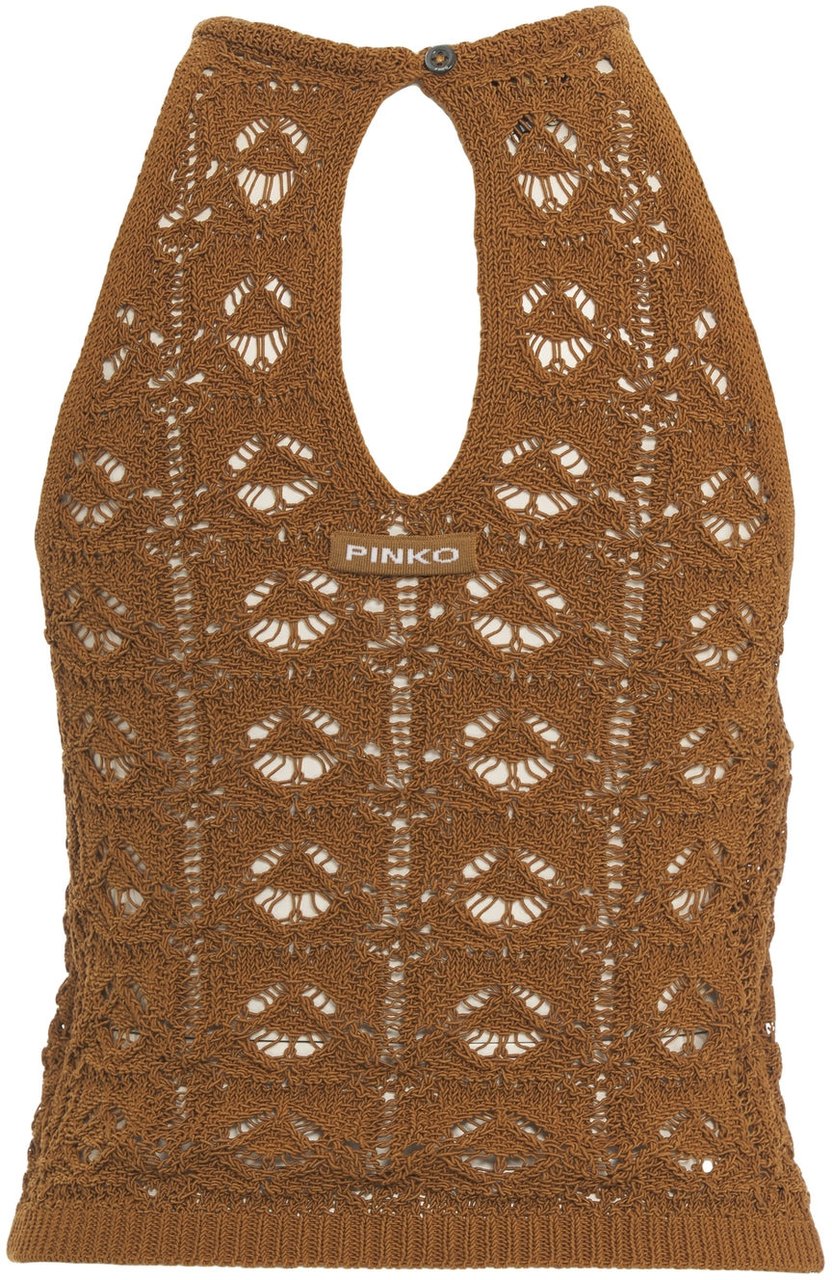 Pinko Top with embroidery 'Nymphaea' Bruin