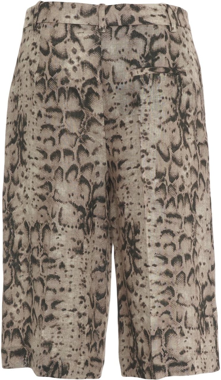 Pinko Bermuda shorts with phyton print 'Cattolica' Beige