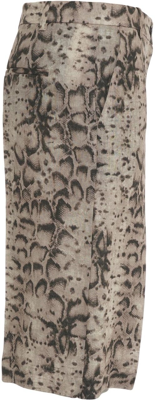 Pinko Bermuda shorts with phyton print 'Cattolica' Beige