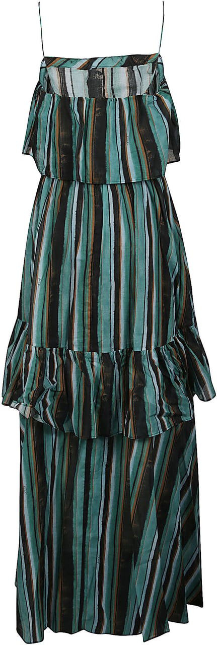 Pinko Arluno Long Dress Green Groen