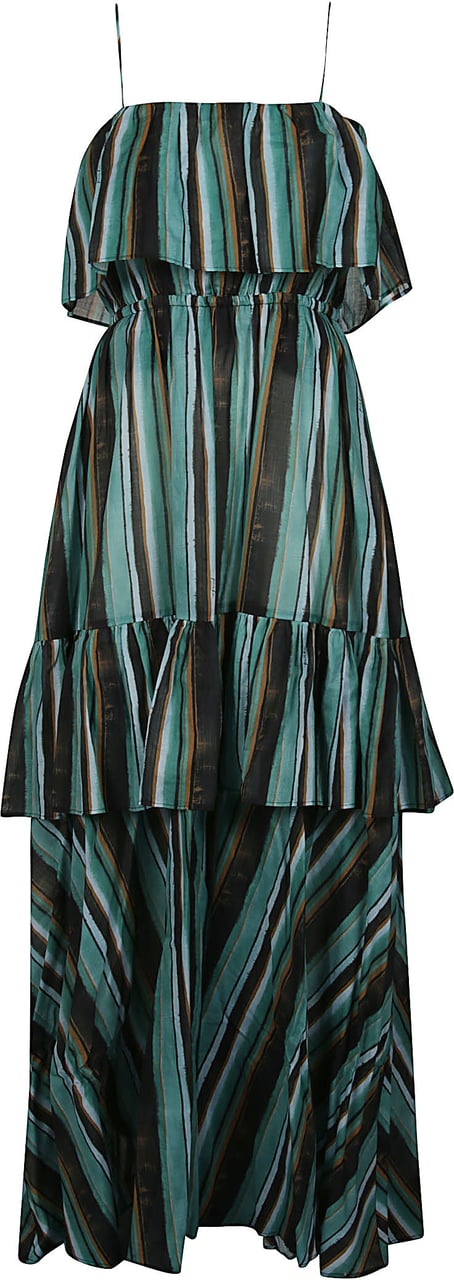 Pinko Arluno Long Dress Green Groen