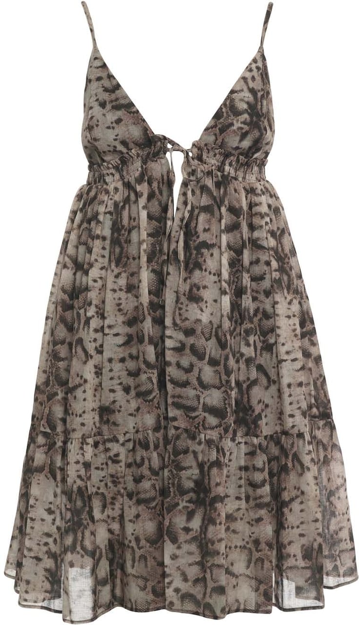 Pinko Mini dress wiht phyton print 'Adrano' Beige
