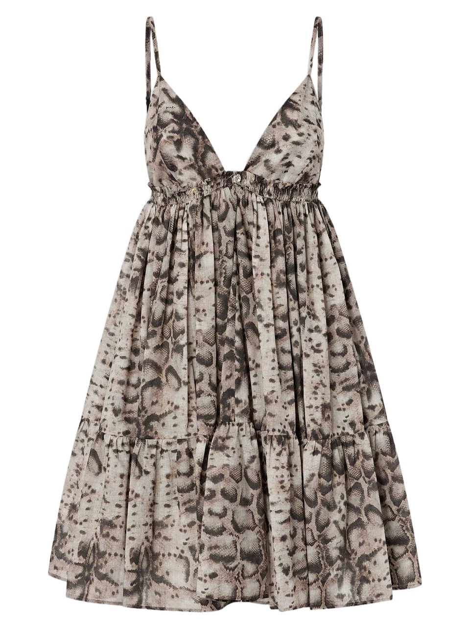 Pinko Cotton Dress With Animal Print Neutraal