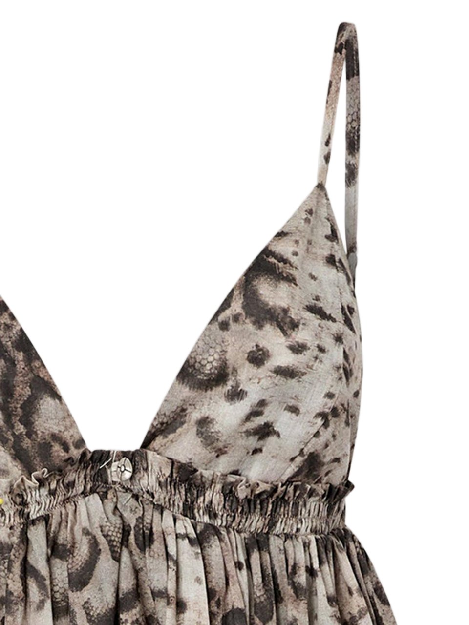 Pinko Cotton Dress With Animal Print Neutraal