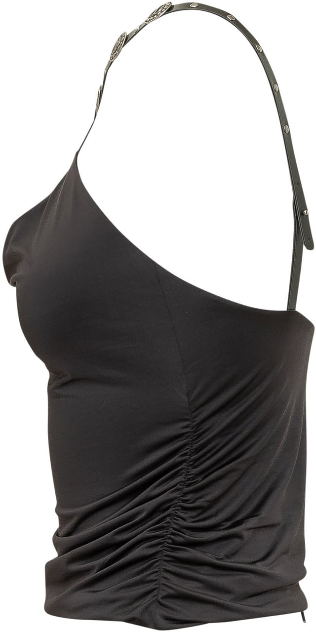 Pinko Top Drappeggiato con Spalline Zwart