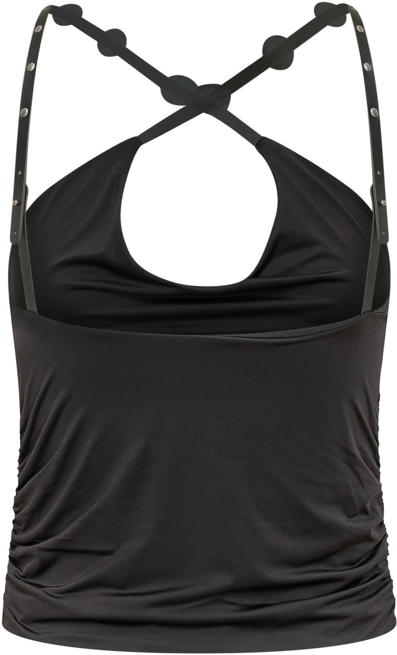 Pinko Top Drappeggiato con Spalline Zwart
