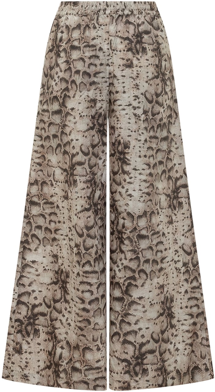 Pinko Pantalone a Gamba Ampia con Stampa Beige