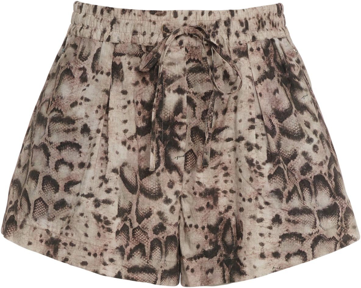 Pinko Shorts with phyton print 'Bema' Grijs