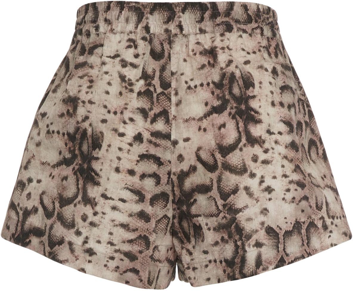 Pinko Shorts with phyton print 'Bema' Grijs