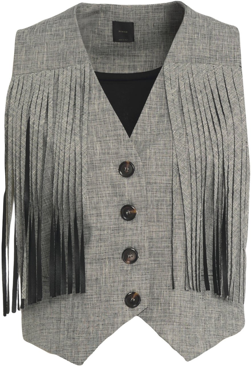 Pinko Vest with fringe detail Grijs