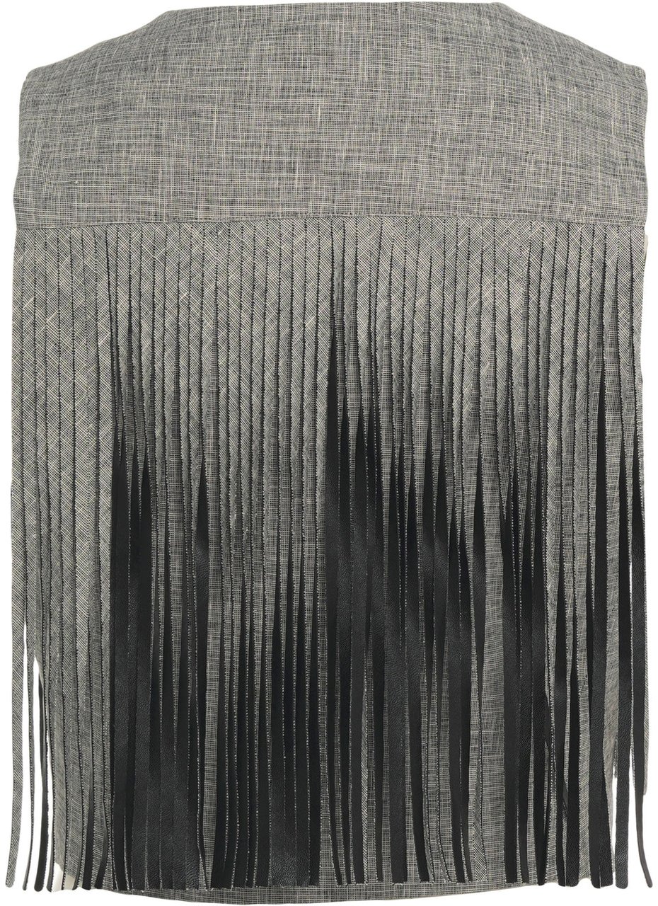 Pinko Vest with fringe detail Grijs