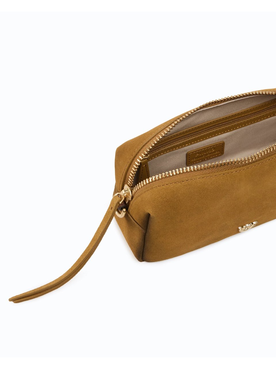 Pinko Mini Suede Bauletto Trittico Handbag Bruin