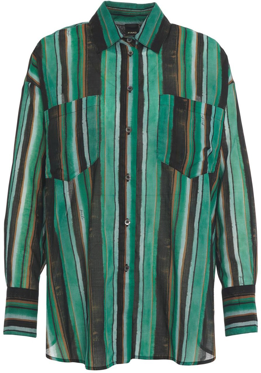 Pinko Striped blouse 'Rieti' Groen