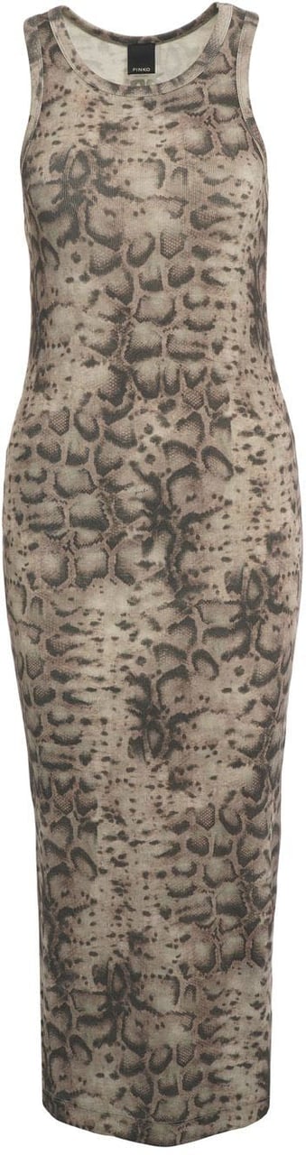 Pinko Midi dress with phyton print 'Novoli' Beige