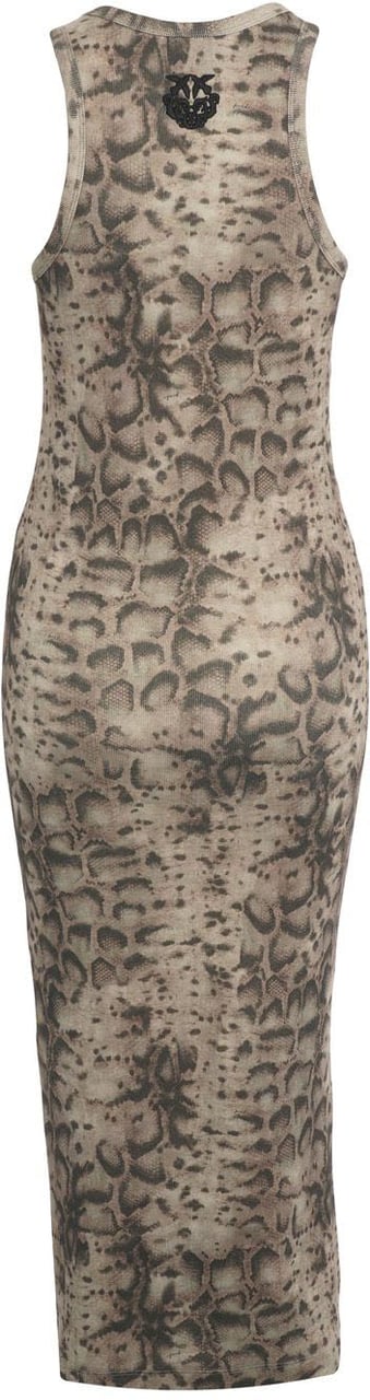 Pinko Midi dress with phyton print 'Novoli' Beige
