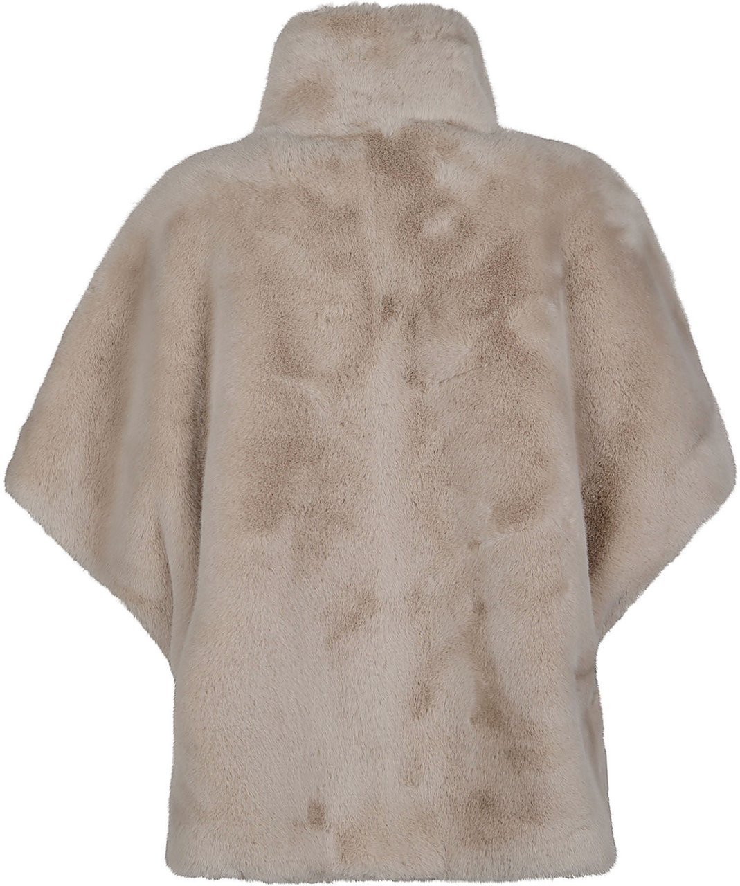 Pinko New Comodino Faux Fur Cape Nude Beige
