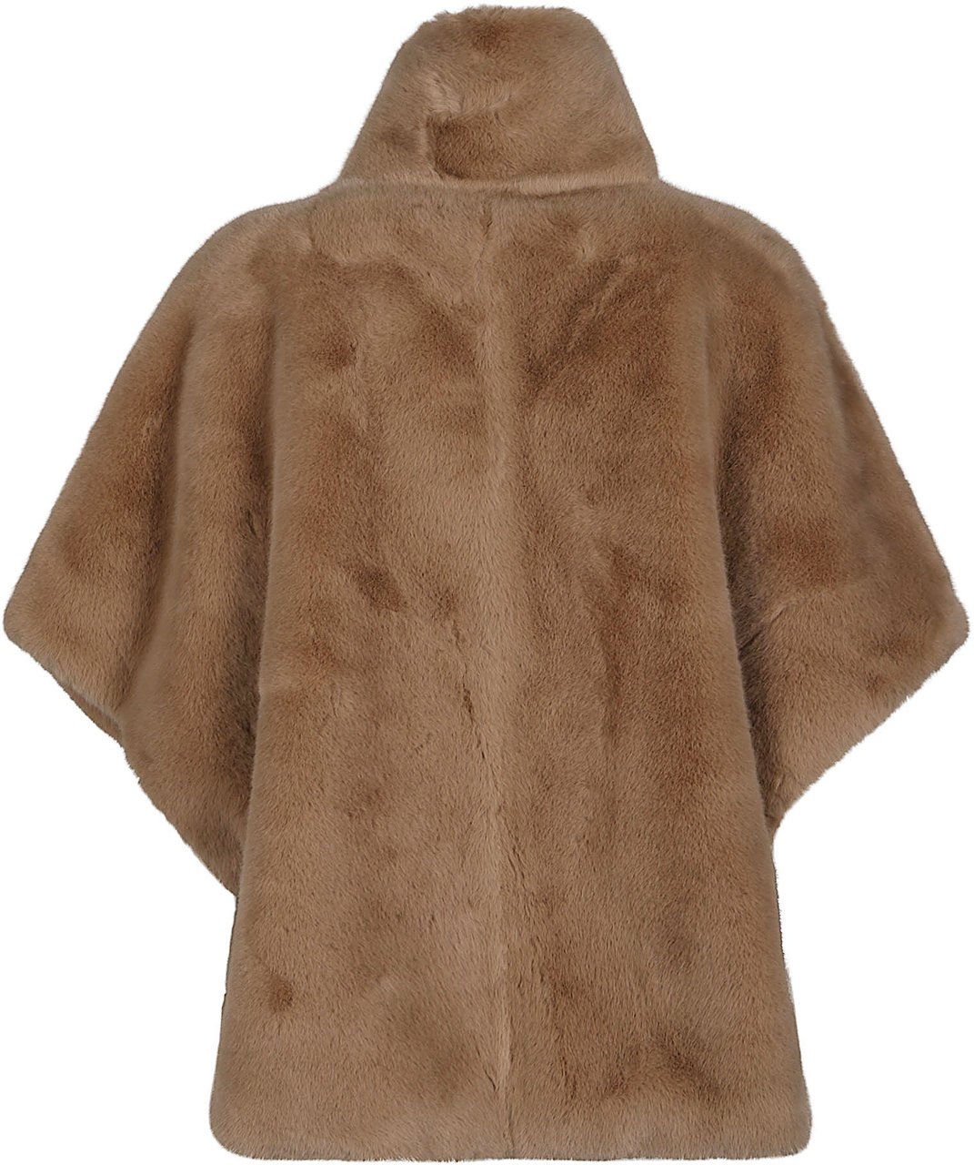 Pinko New Comodino Faux Fur Cape Nude Beige