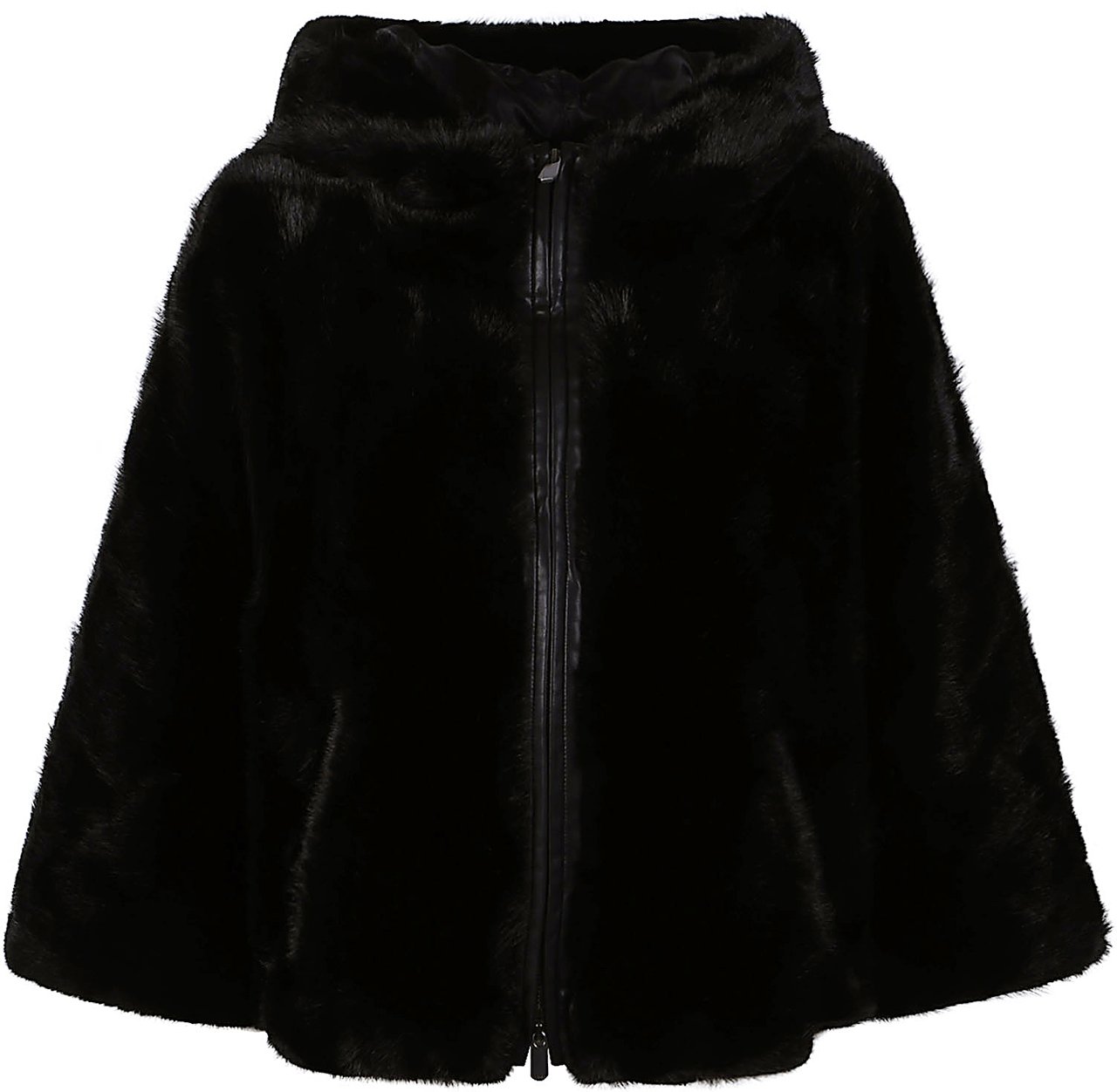 Pinko Cadetia Hooded Cape Black Zwart