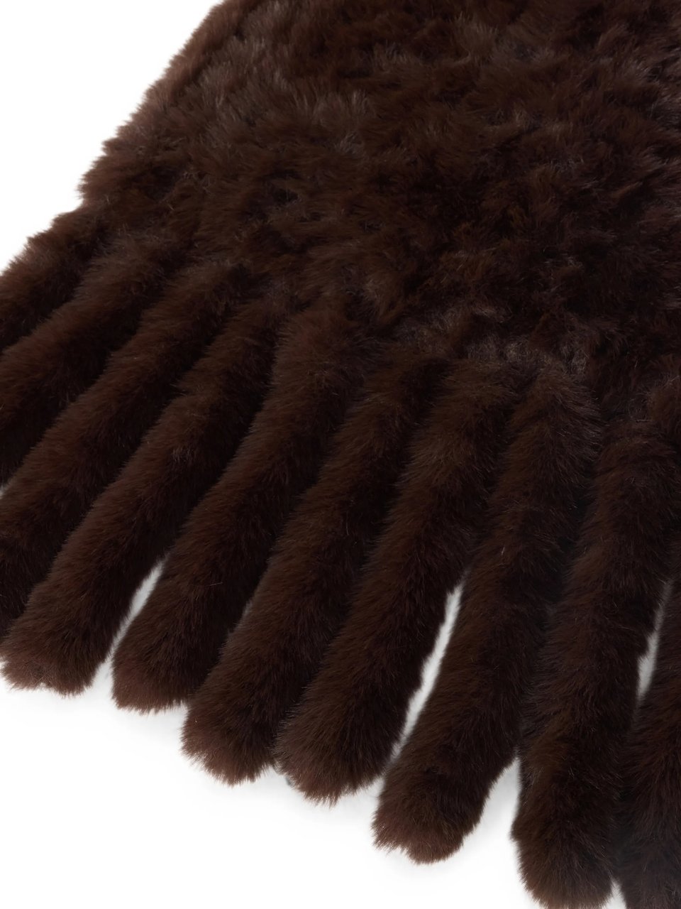 Pinko Ribbed Plush Scarf with Fringed Ends Zwart