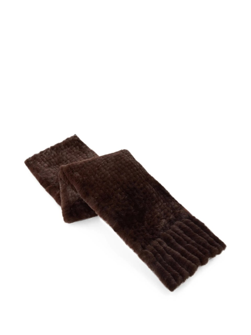 Pinko Ribbed Plush Scarf with Fringed Ends Zwart
