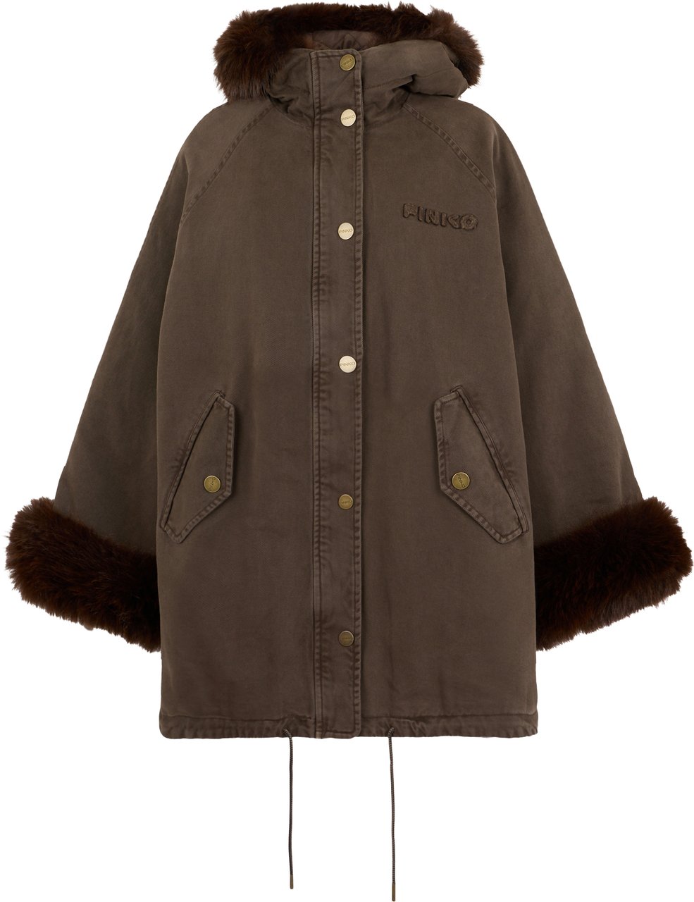 Pinko Hooded jacket and fur Bruin