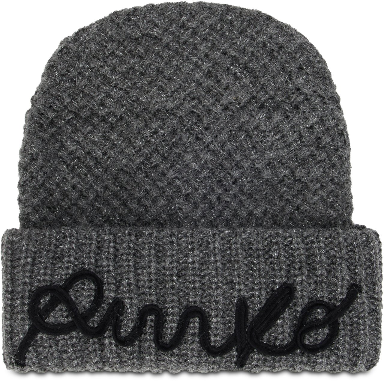 Pinko Beanie with embroidered logo Grijs