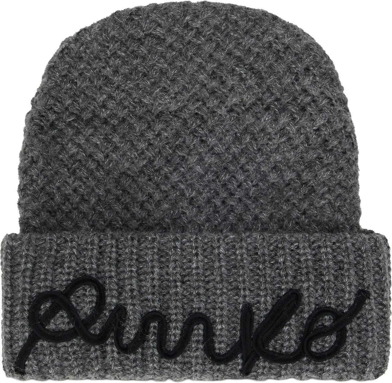 Pinko Beanie with embroidered logo Grijs