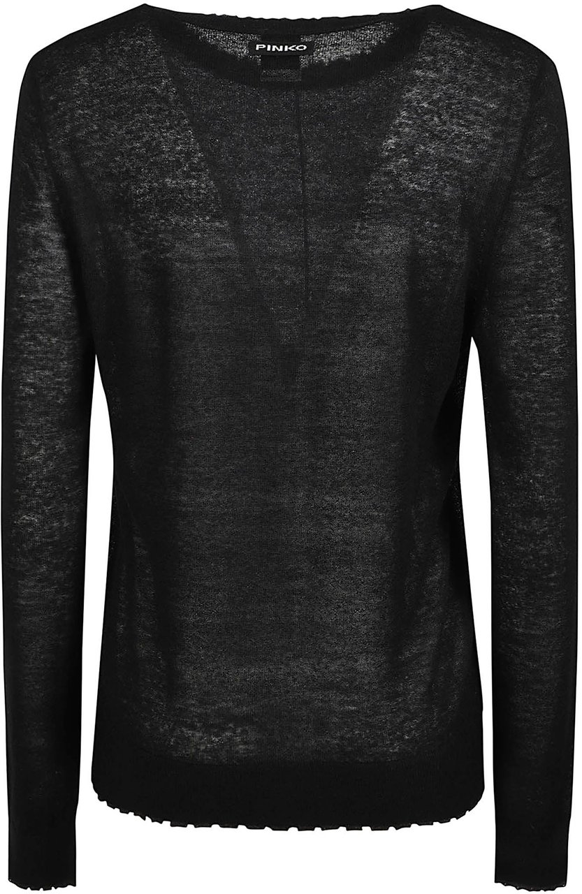 Pinko Pamplona Round Neck Sweater Black Zwart