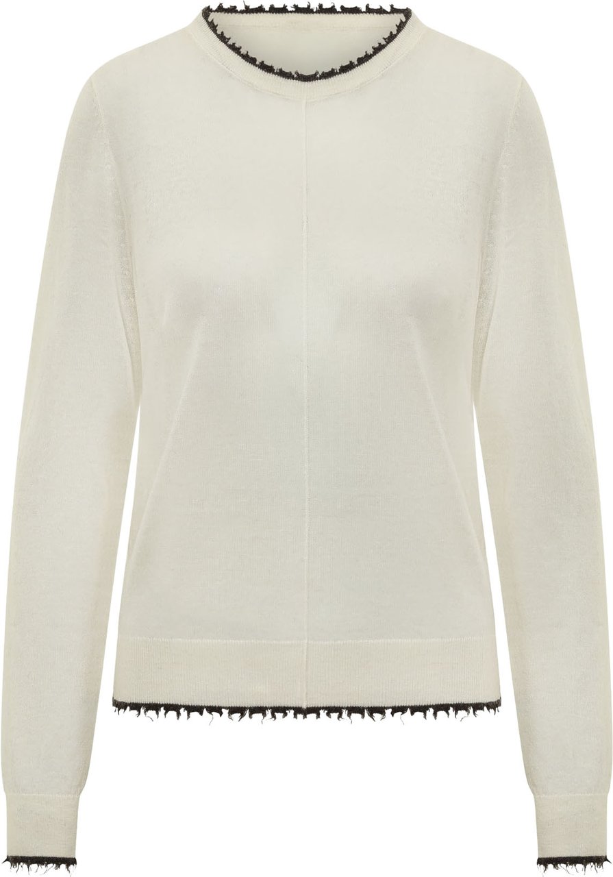 Pinko Maglia Pamplona con Profili Sfrangiati Wit