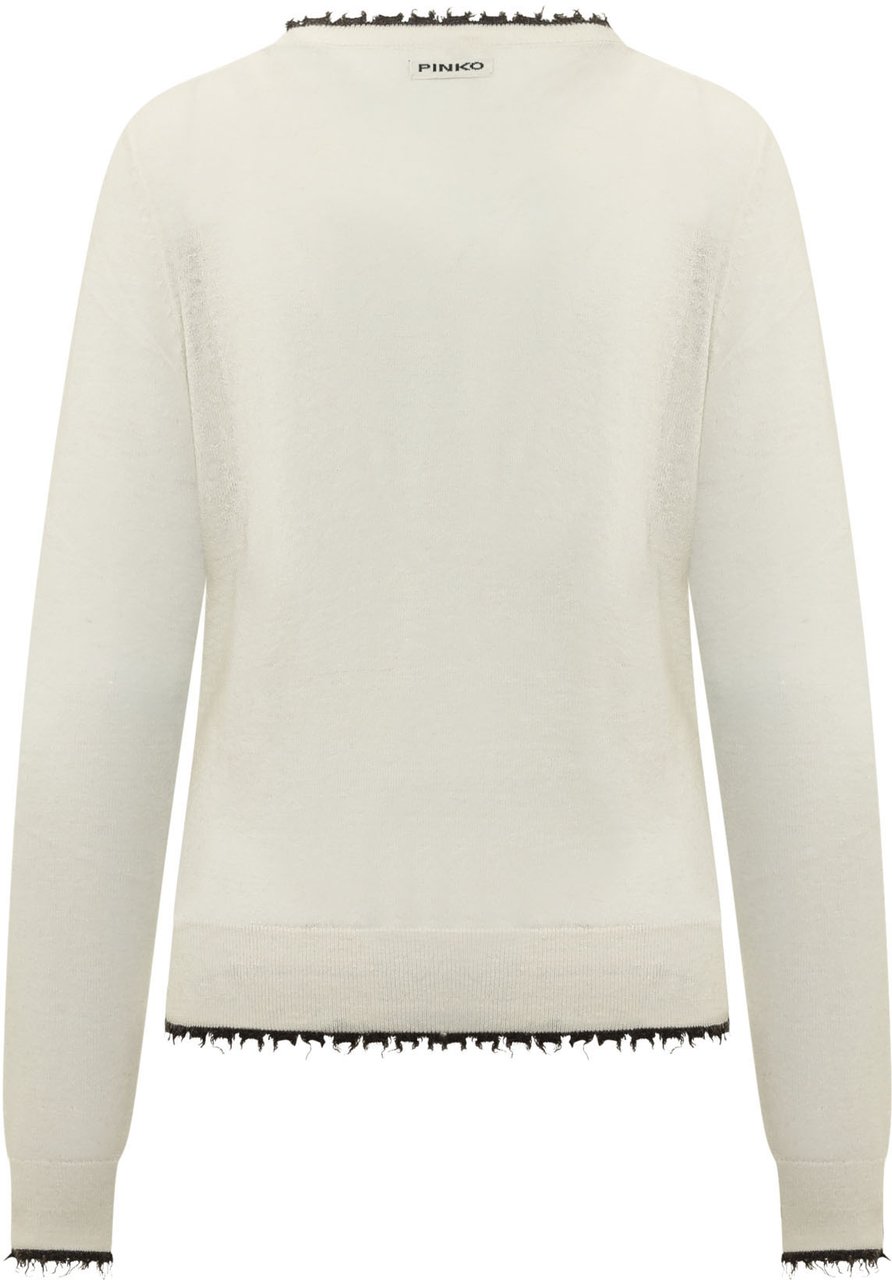 Pinko Maglia Pamplona con Profili Sfrangiati Wit