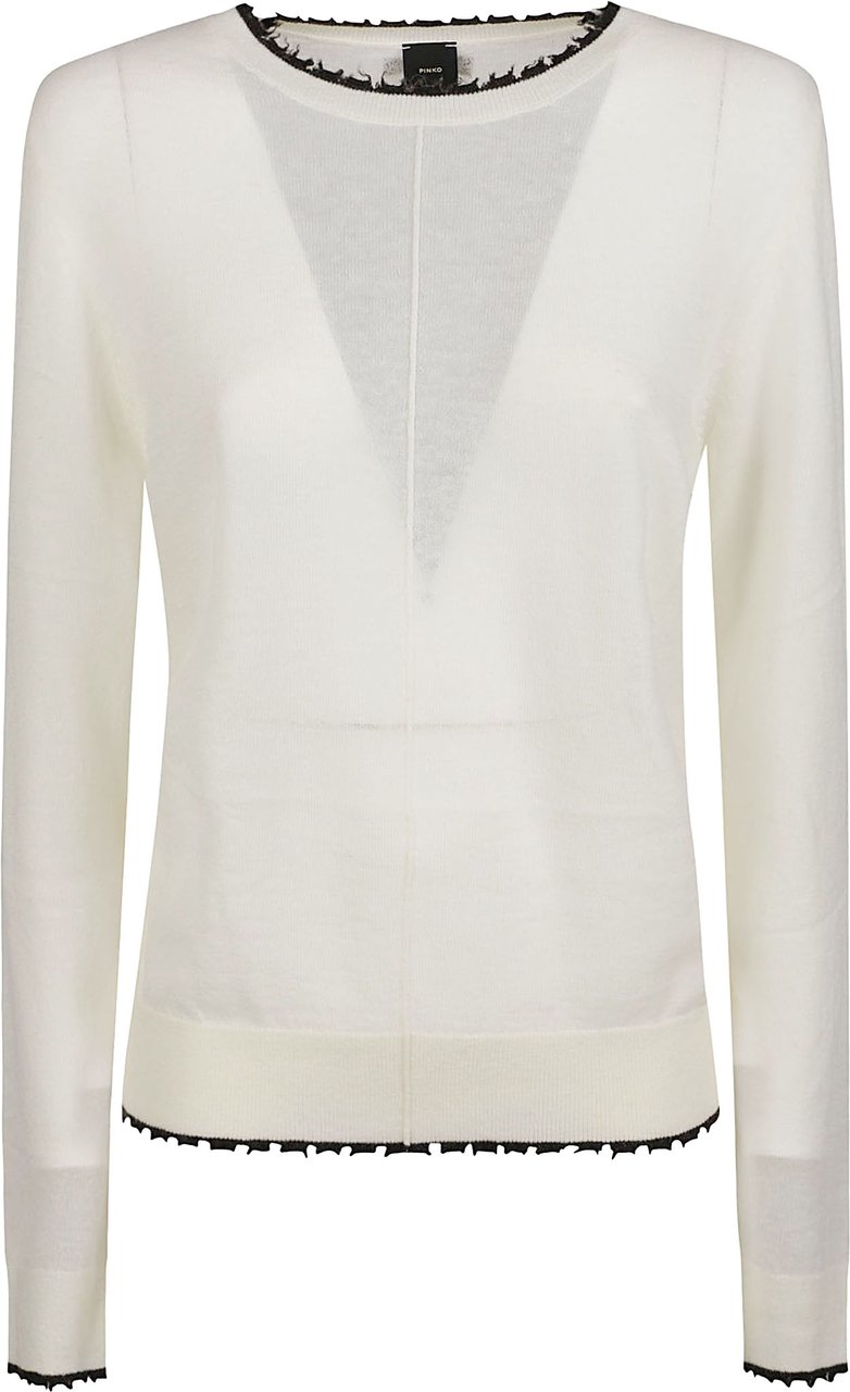 Pinko Pamplona Round Neck Sweater White Wit