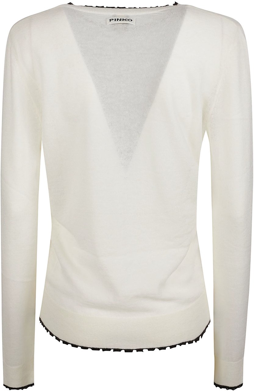 Pinko Pamplona Round Neck Sweater White Wit
