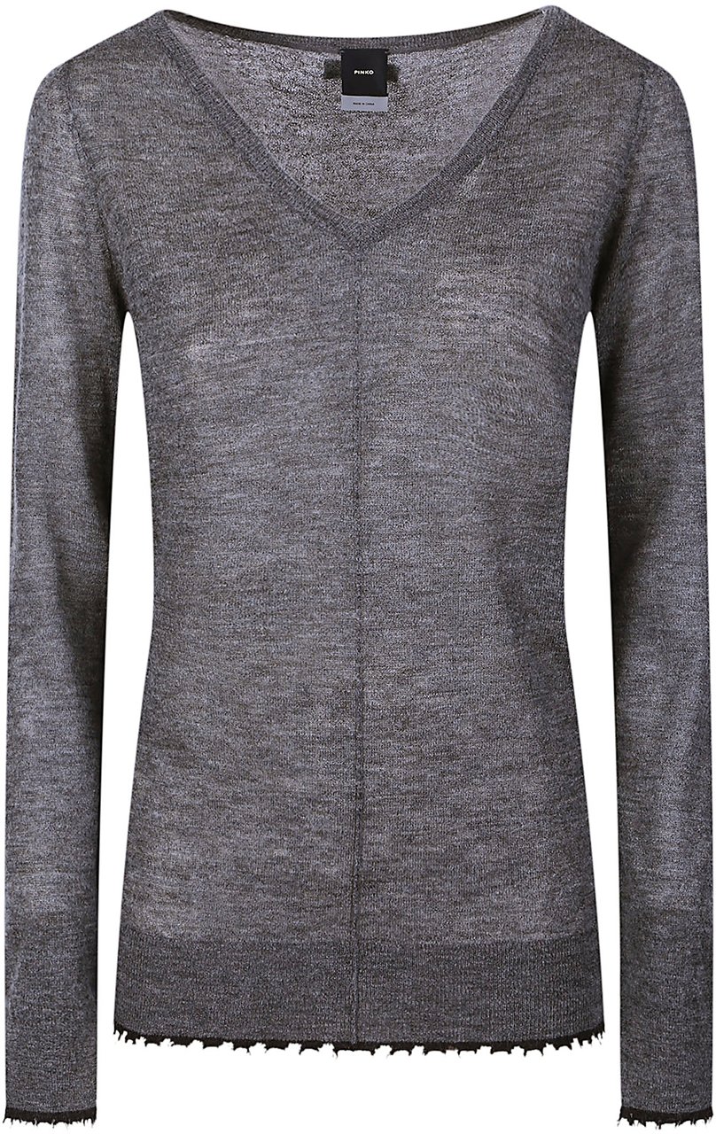 Pinko Oporto V Neck Sweater Grey Grijs