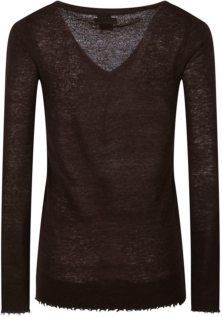 Pinko Oporto V Neck Sweater Brown Bruin