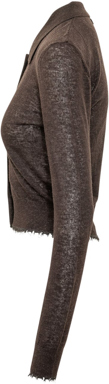 Pinko Madrid Cardigan con Bordi Sfrangiati Bruin