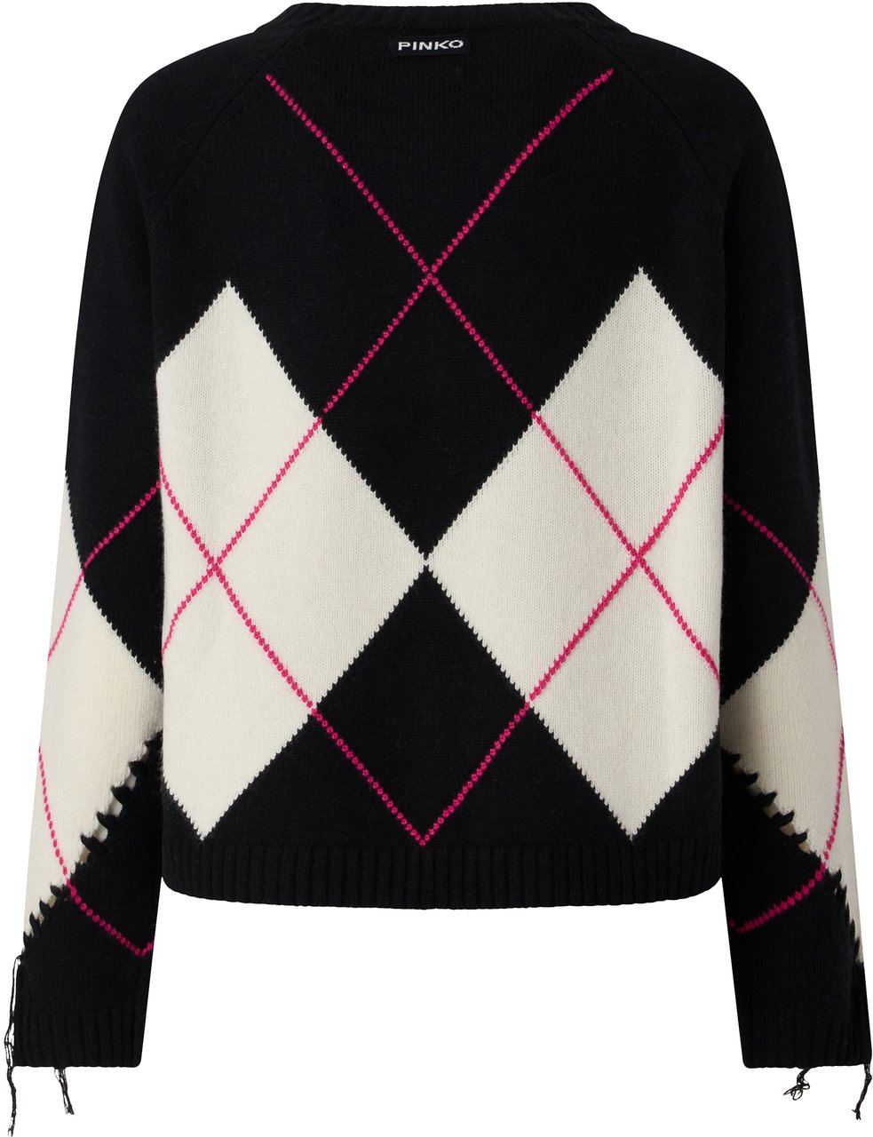 Pinko Sweaters Nero Bianco Fuxia Zwart