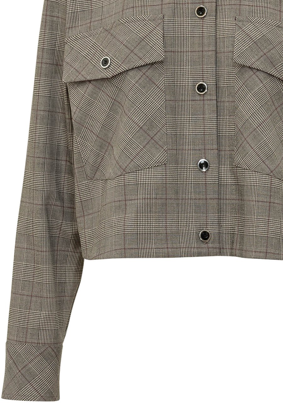 Pinko Overshirt Oncidium a Quadri Taupe