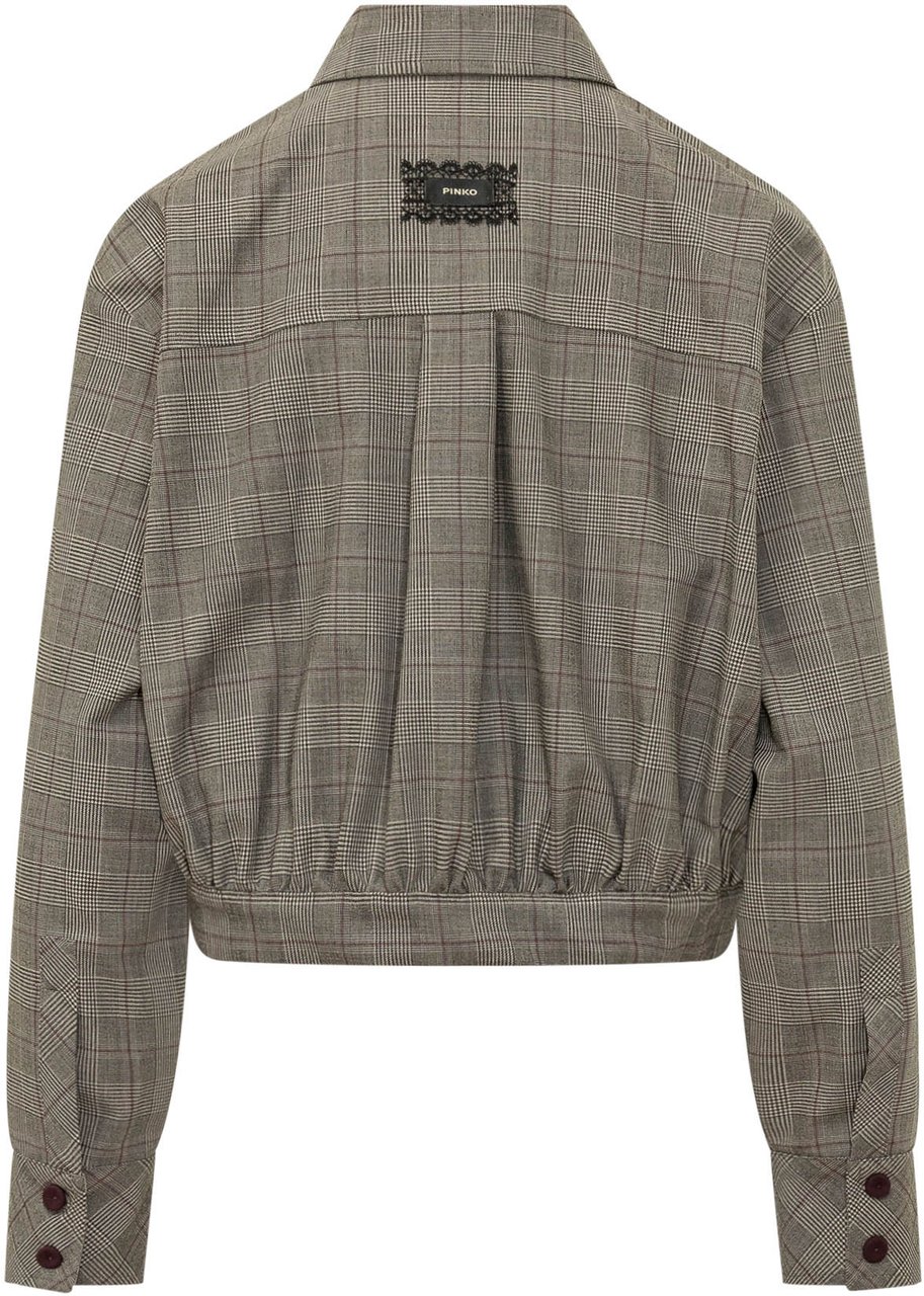 Pinko Overshirt Oncidium a Quadri Taupe