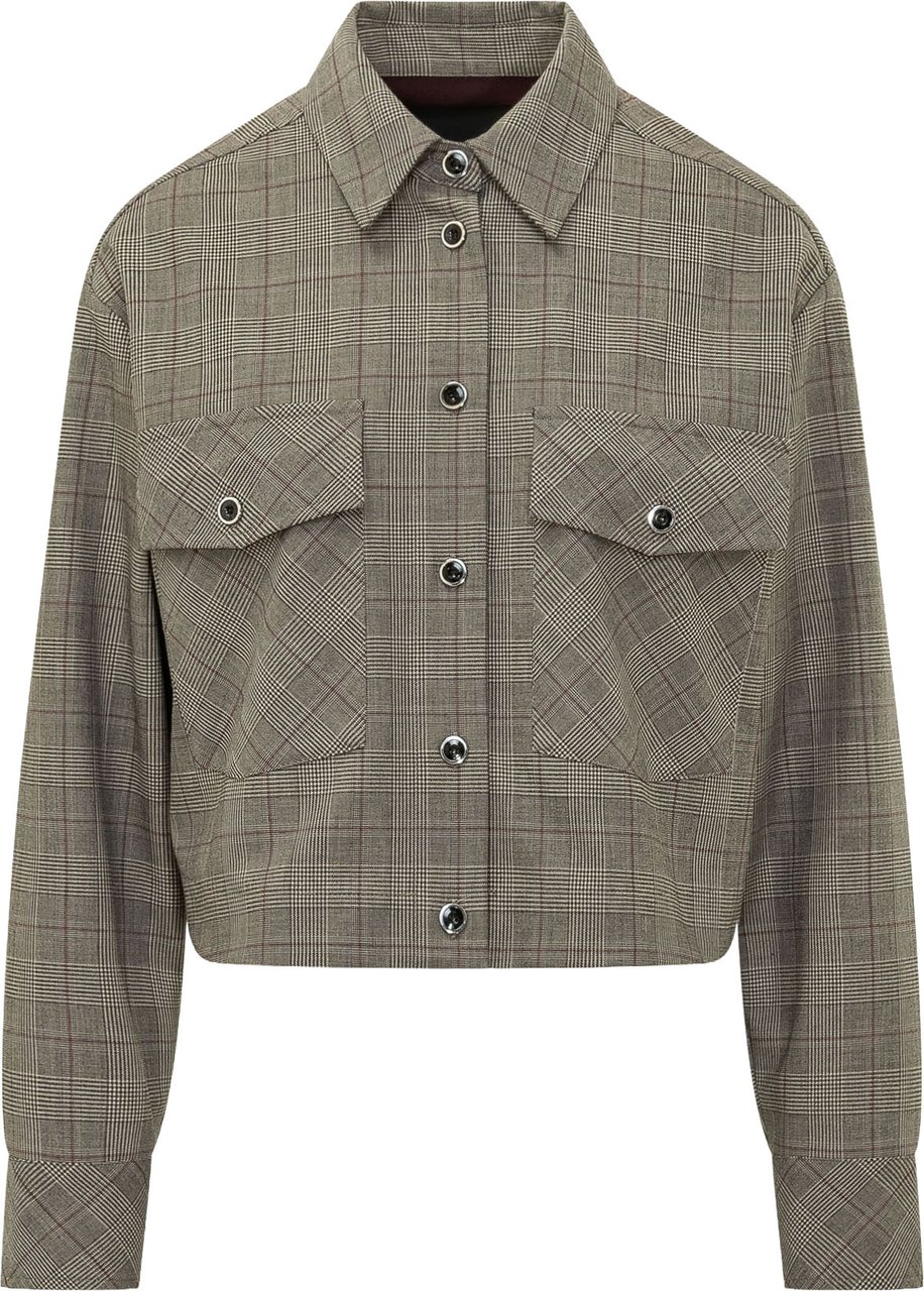 Pinko Overshirt Oncidium a Quadri Taupe