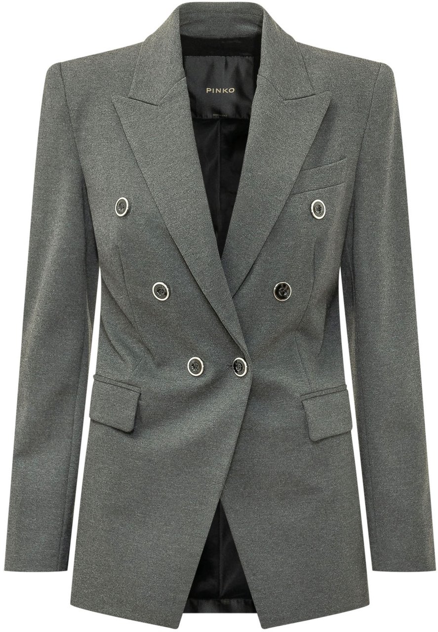 Pinko Blazer Hibiscus Doppiopetto Grijs