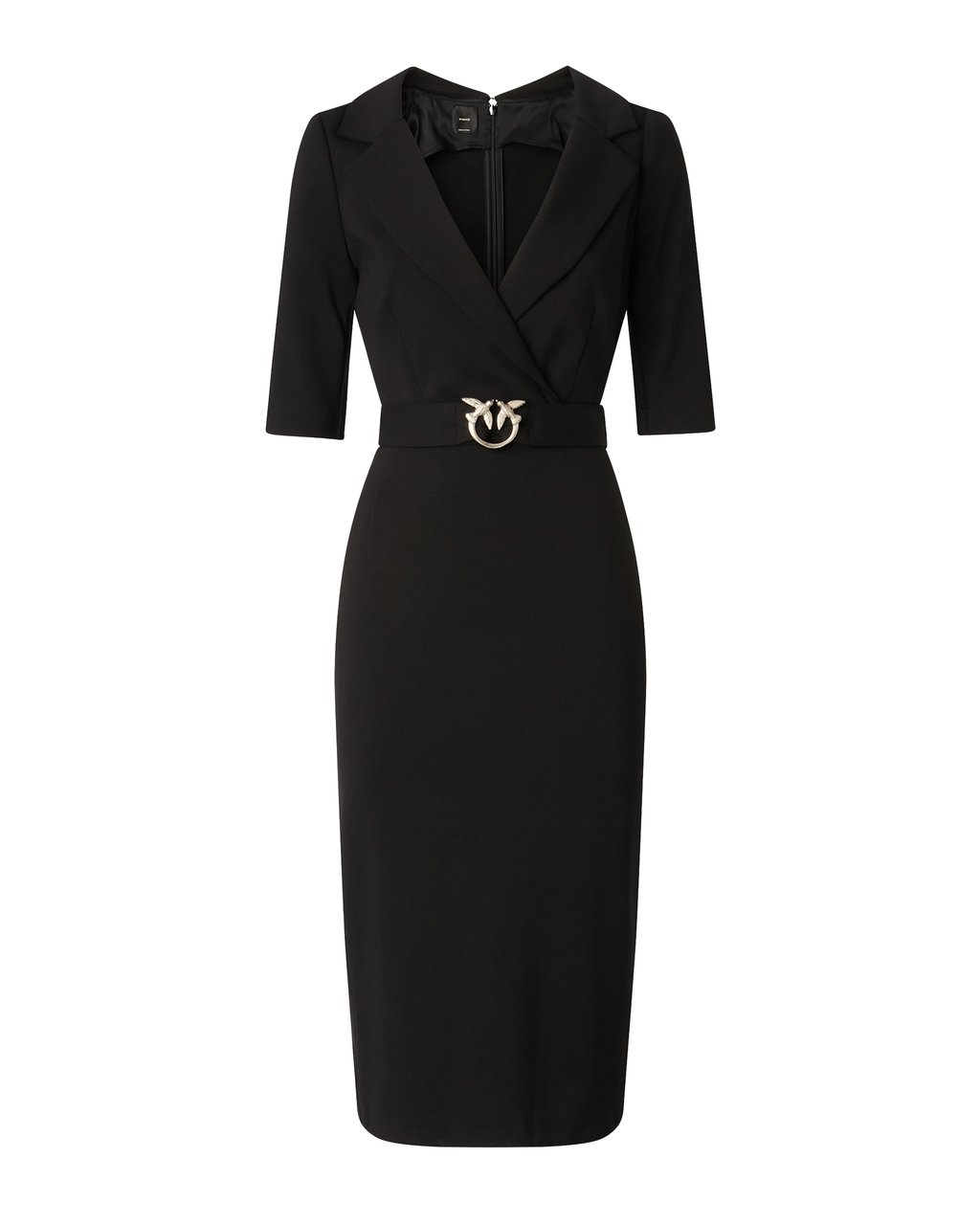 Pinko Fitted dress with belt Zwart